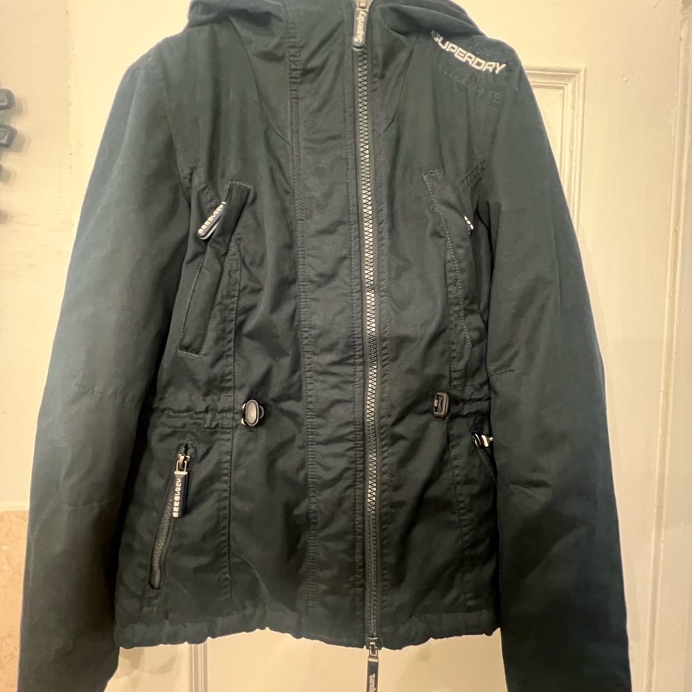 Superdry Black Hooded Trench Coat